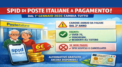 SPID di Poste Italiane diventa a pagamento: cosa cambia dal 1° gennaio 2026
