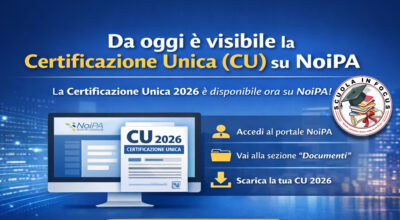 Da oggi è visibile la Certificazione Unica (CU) su NoiPA