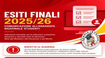 Esiti finali 2025/26: dal MIM le istruzioni per l’invio dei dati all’Anagrafe Nazionale Studenti