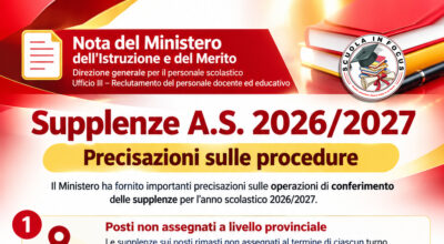 Supplenze docenti 2026/2027: chiarimenti del Ministero sui posti residui e sulle nuove disponibilità