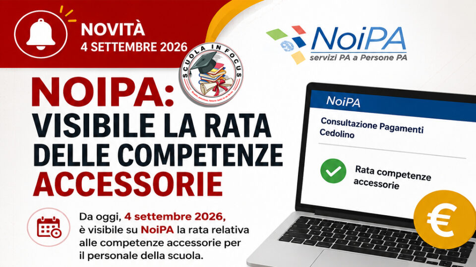 NOIPA: VISIBILE LA RATA DELLE COMPETENZE ACCESSORIE