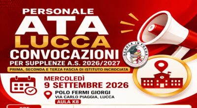 Personale ATA Lucca: convocazioni per le supplenze da graduatorie di istituto